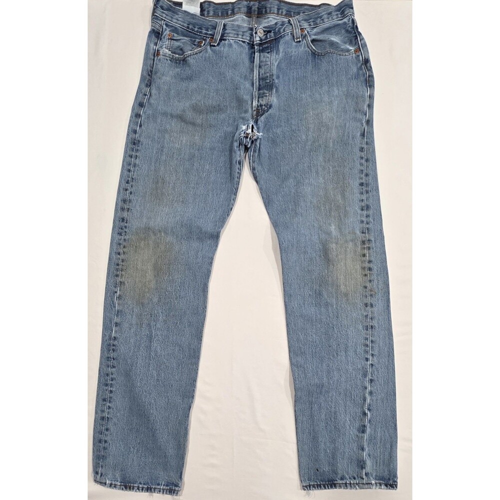 Levi's 501 Men's Jeans 36x34 Light Wash Heavily Distressed  As-Is Grunge
